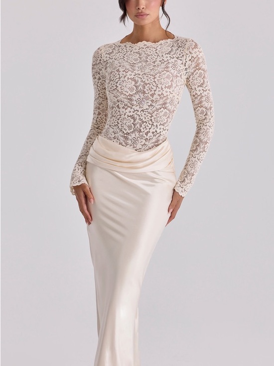 House of CB Dresses & Skirts - House of CB- ELLIE Vintage Ivory Lace Long Sleeve BODYSUIT ONLY
